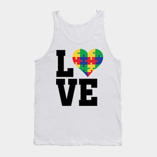 Puzzle Heart Autism Awareness Gift for Birthday, Mother's Day, Thanksgiving, Christmas Tank Top